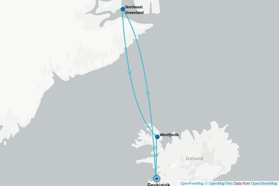 Itinerary Map image for Arctic Sights & Northern Lights + undefined