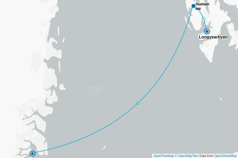 Itinerary Map image for Arctic Highlights Southbound + undefined