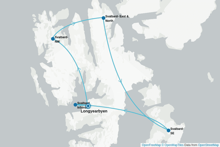Itinerary Map image for Natural Wonders of Svalbard