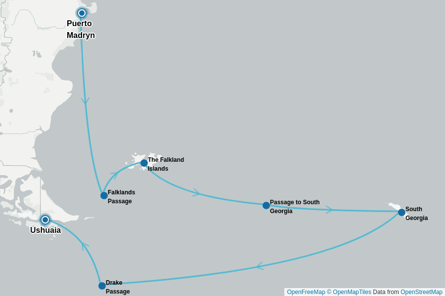 Itinerary Map image for South Georgia Special