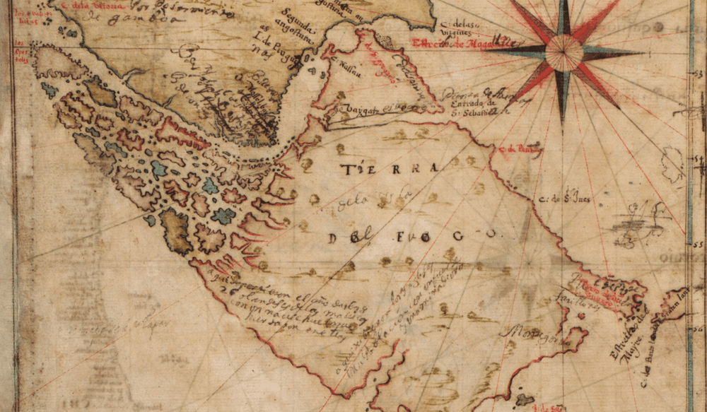 Old map of the Strait of Magellan