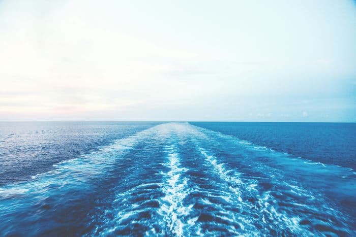 At sea