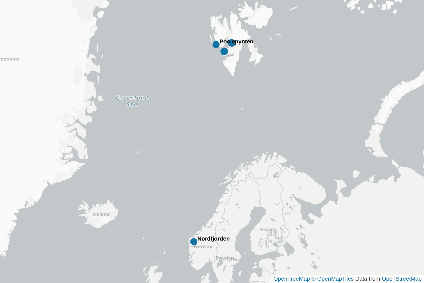 Karte von Spitzbergen Isfjorden