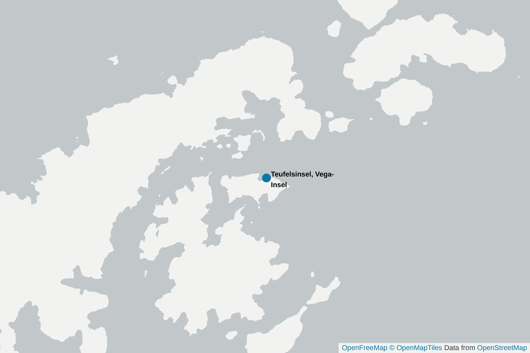 Karte von Teufelsinsel, Vega-Insel