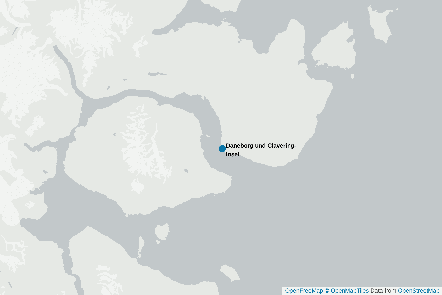 Karte von Daneborg und Clavering-Insel