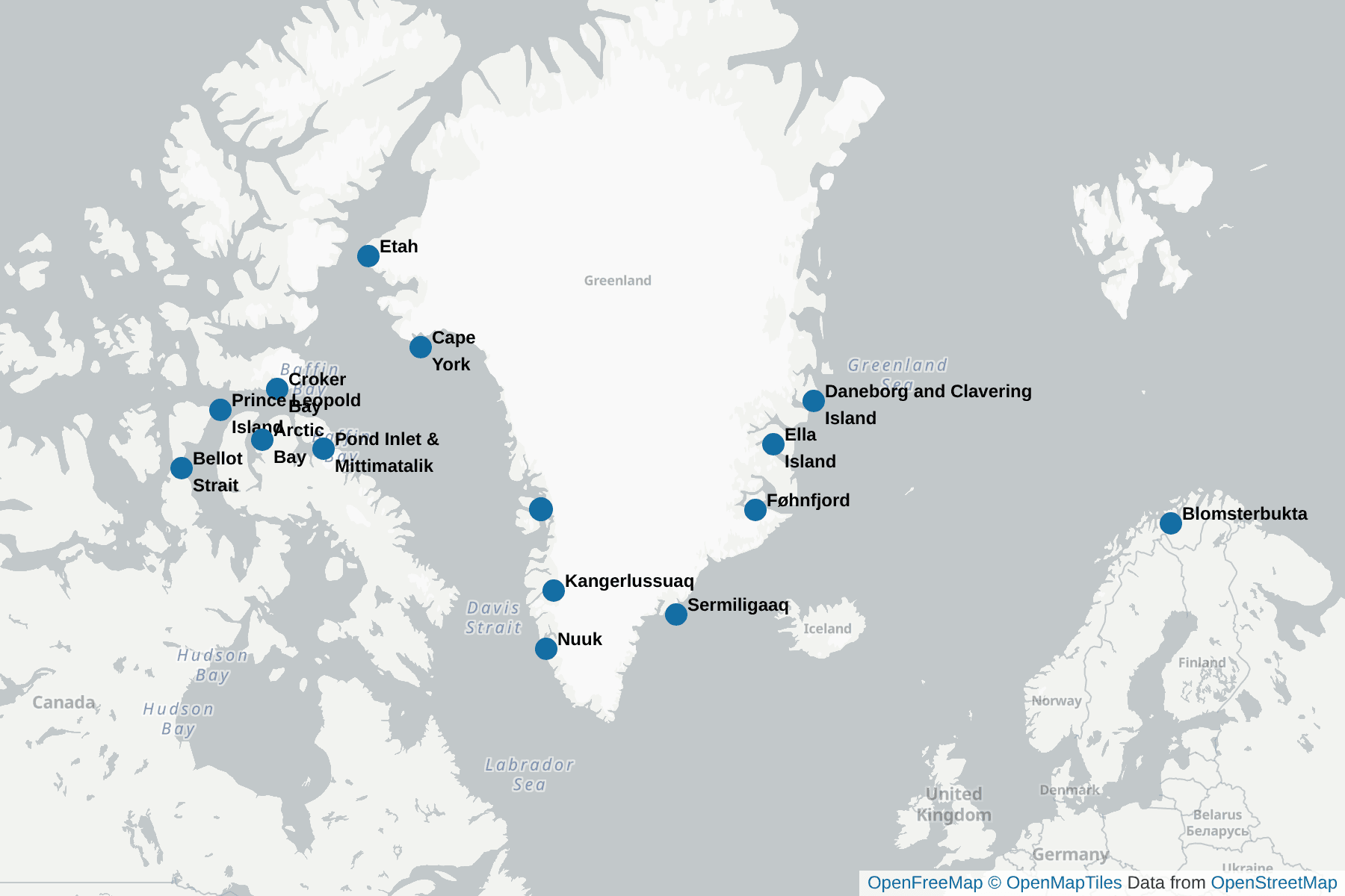 Map of Arctic Hare