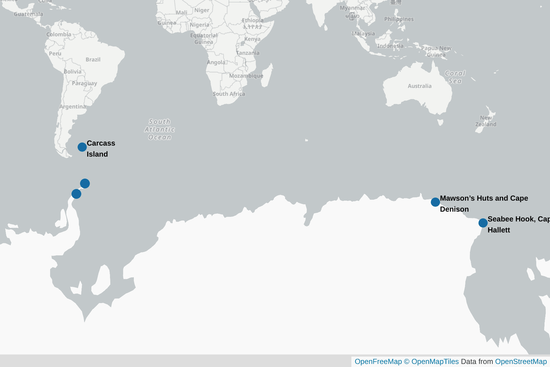 Map of Weddell Seal