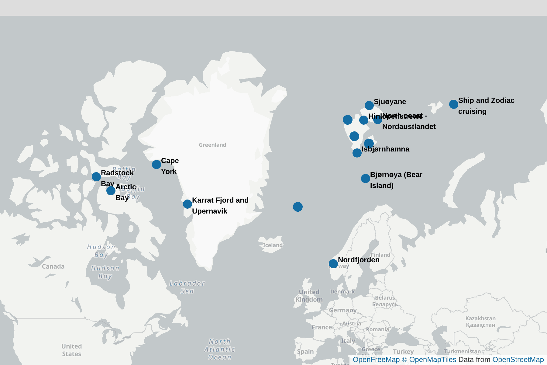Map of Little Auk (Dovekie)