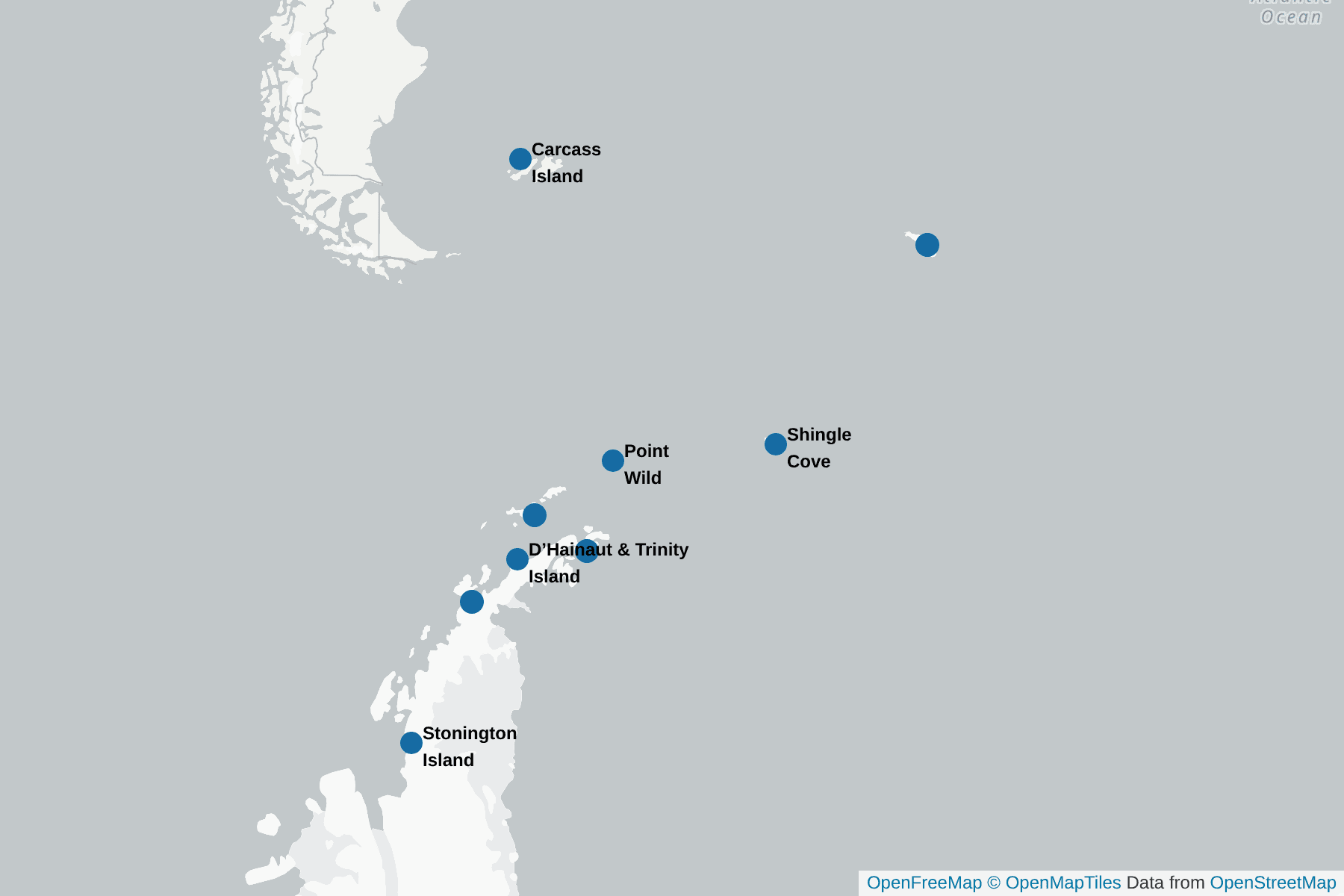 Map of Antarctic Fur Seal