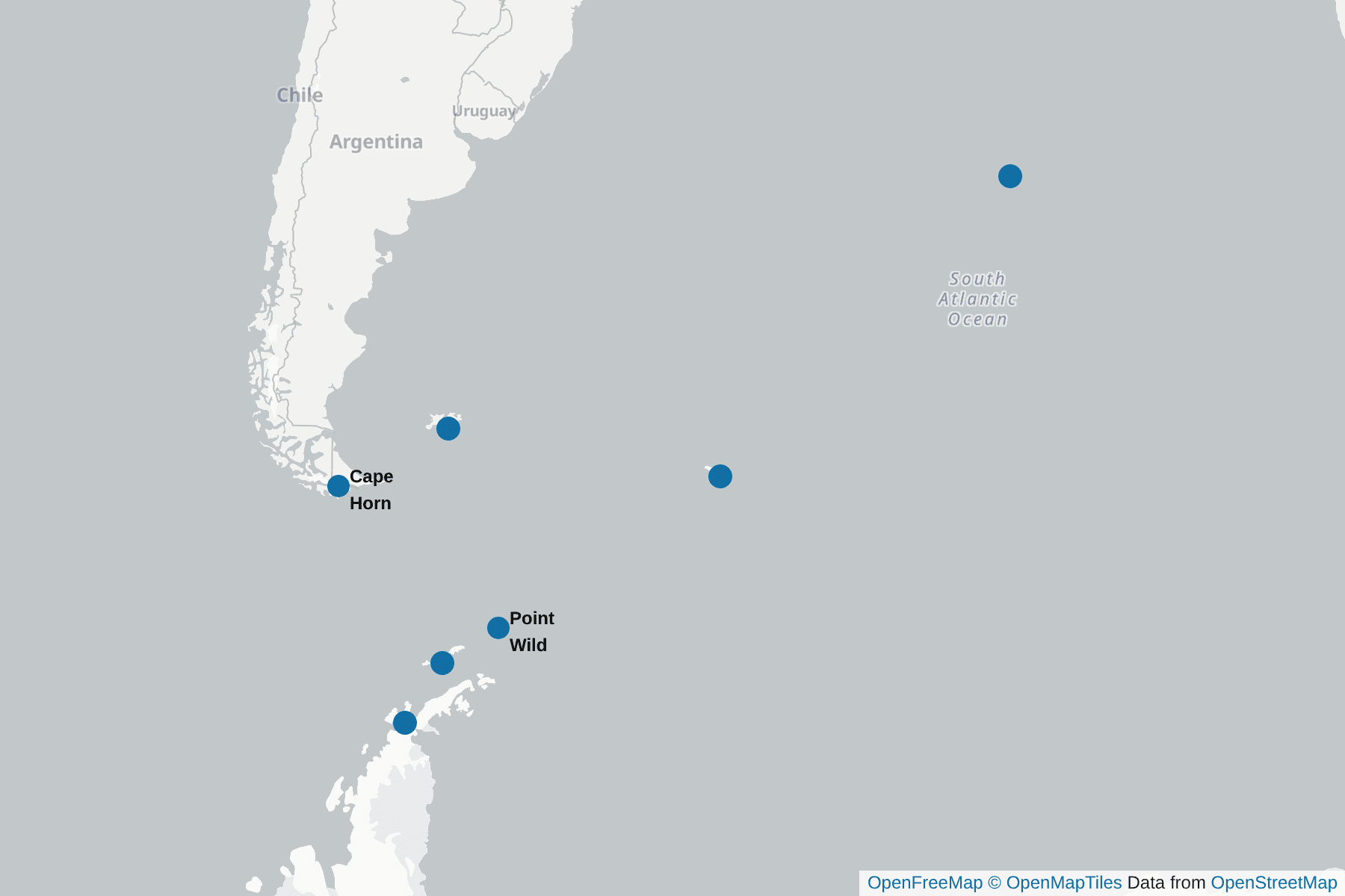 Map of Giant Petrel