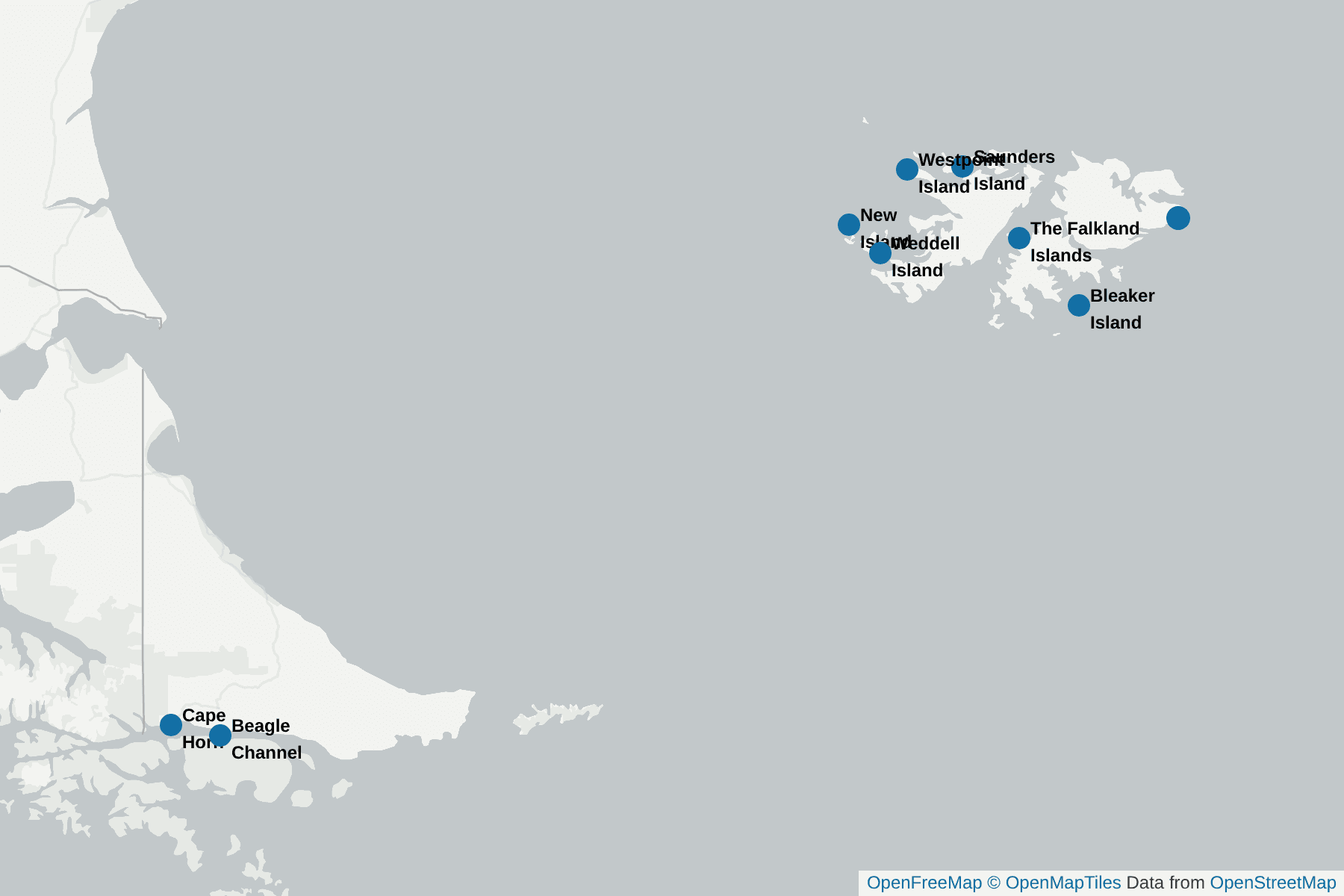 Map of Imperial Shag or King Shag