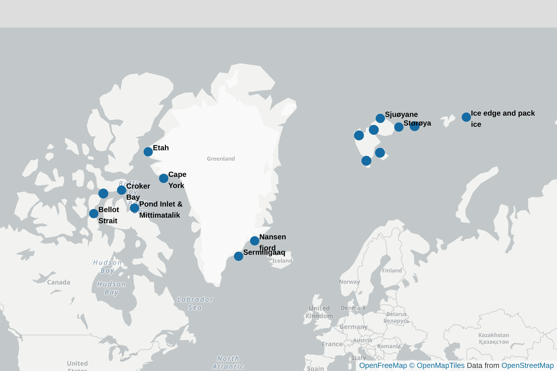 Map of Polar Bear