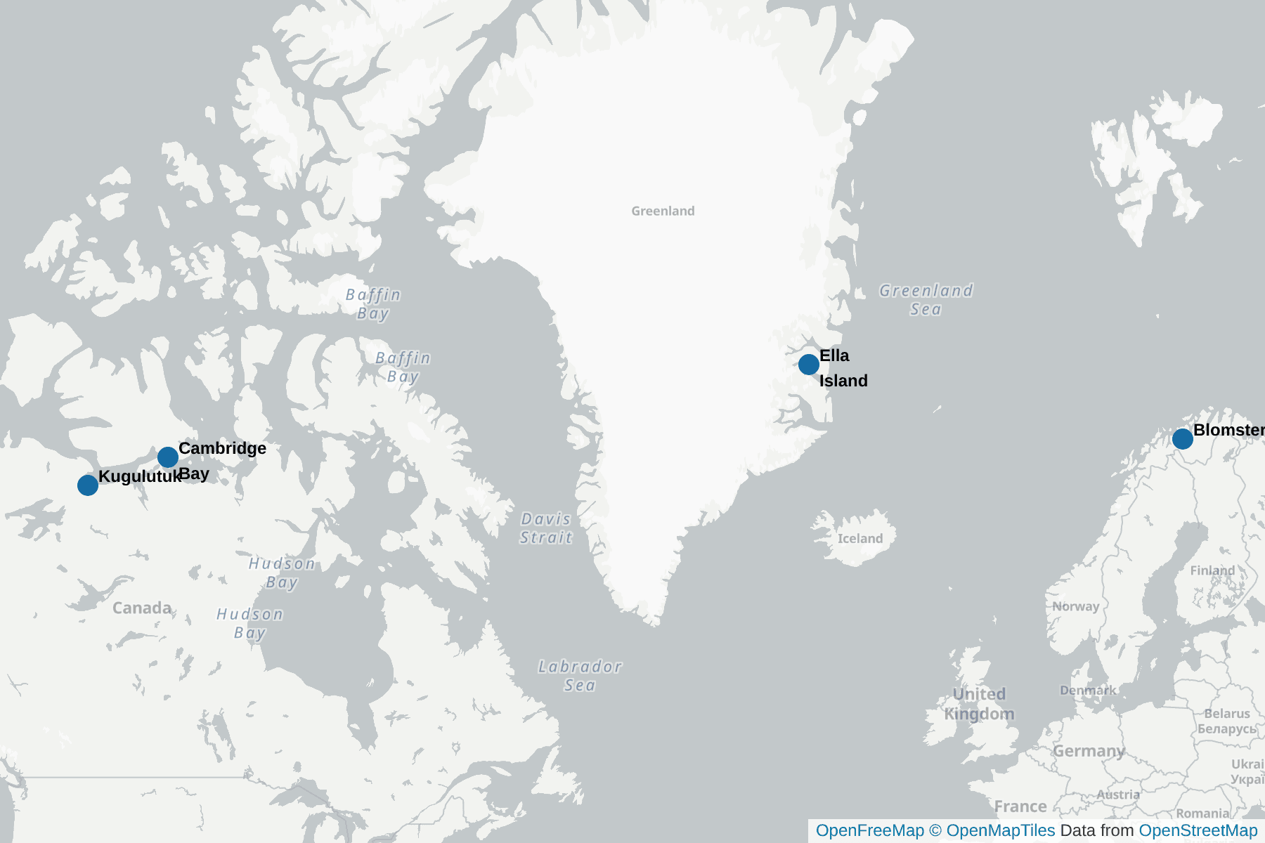Map of Snowy Owl