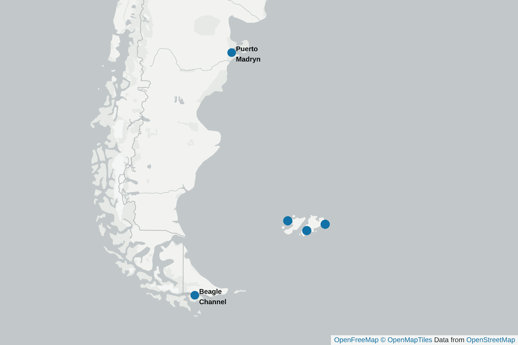 Map of Commerson's Dolphin