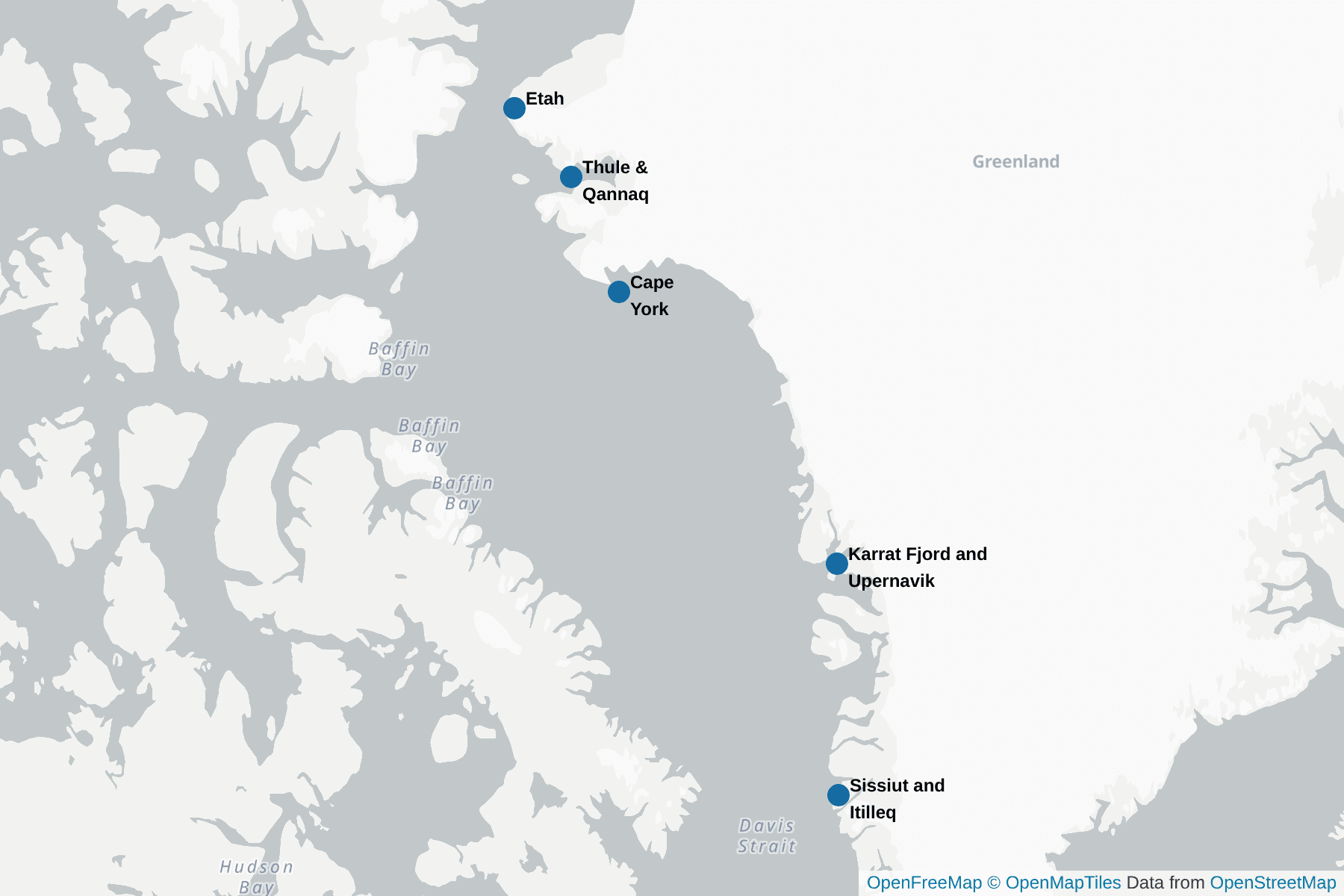 Map of Greenland- Western