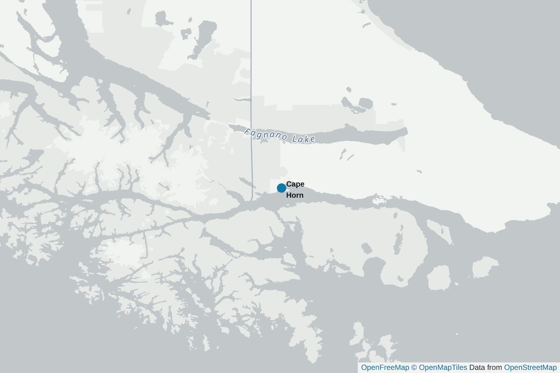 Map of Patagonia, Fjordland