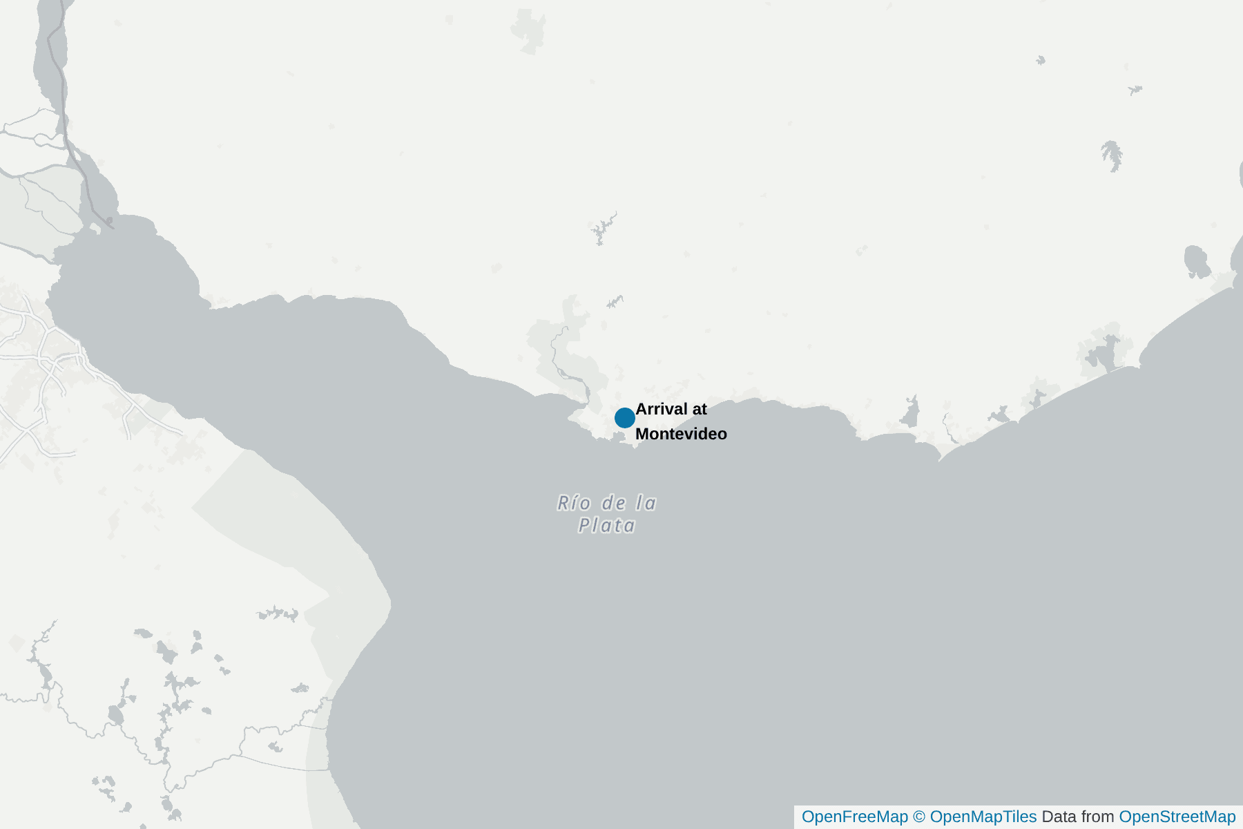 Map of Arrival at Montevideo