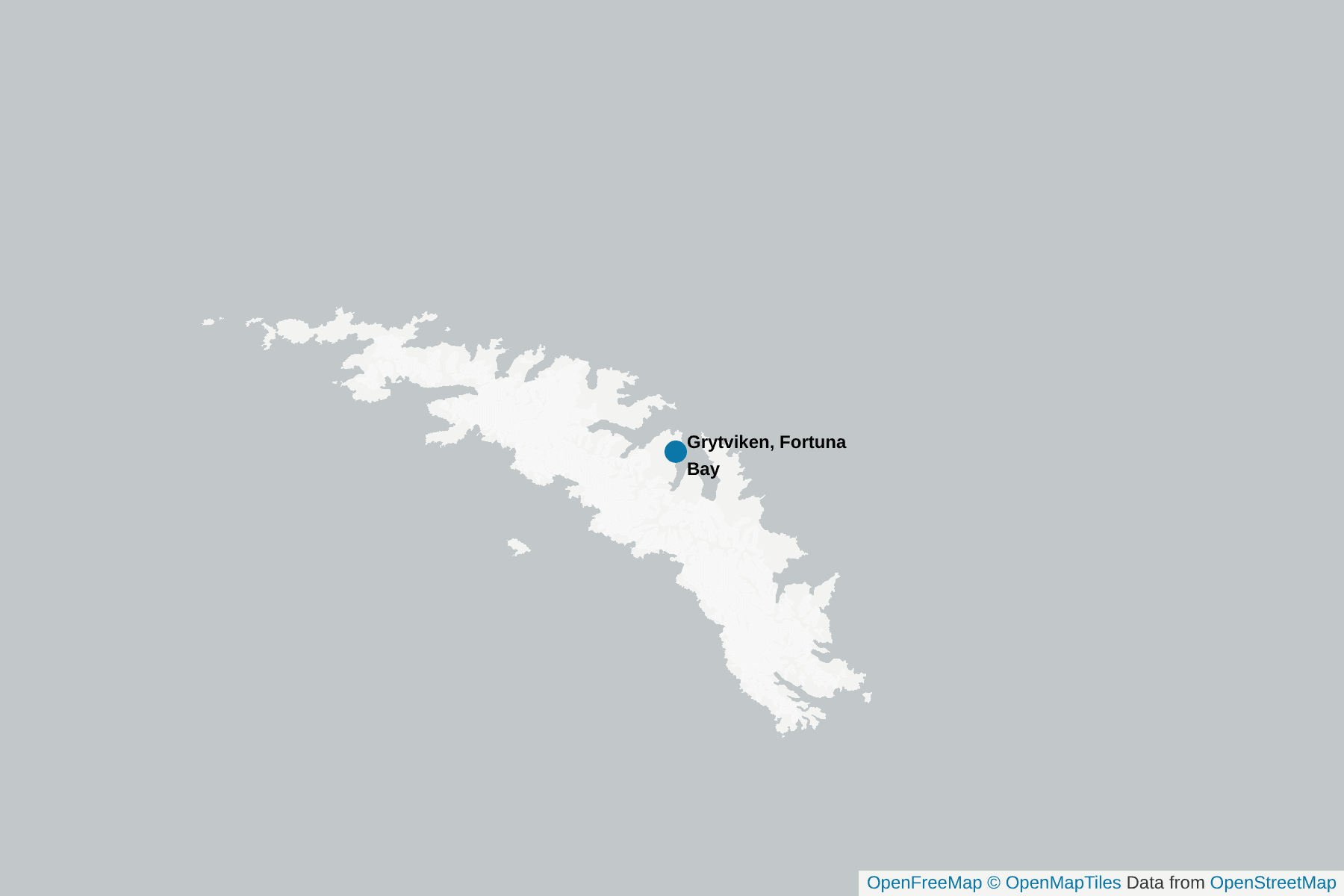 Map of Grytviken, Fortuna Bay