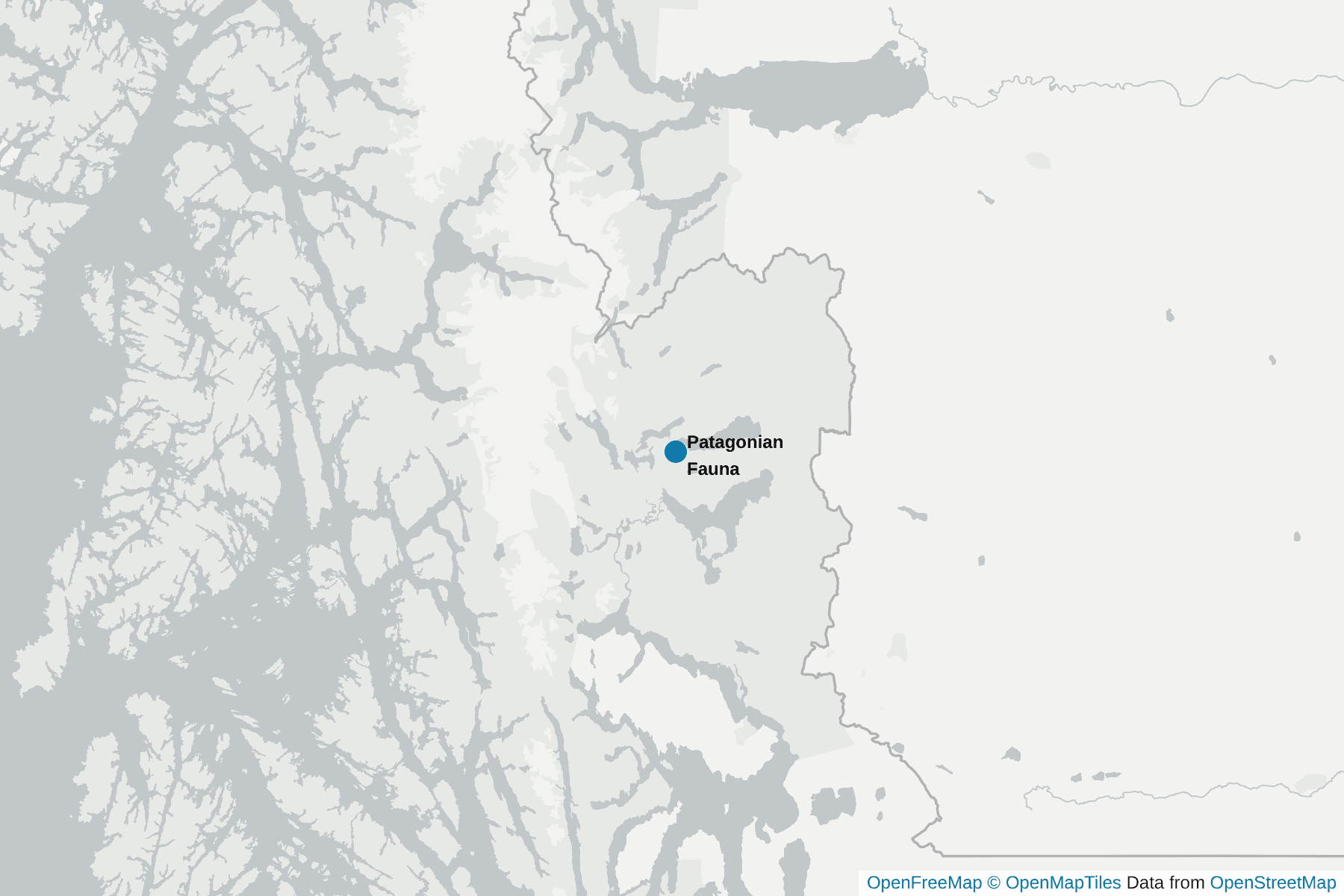 Map of Patagonian Fauna