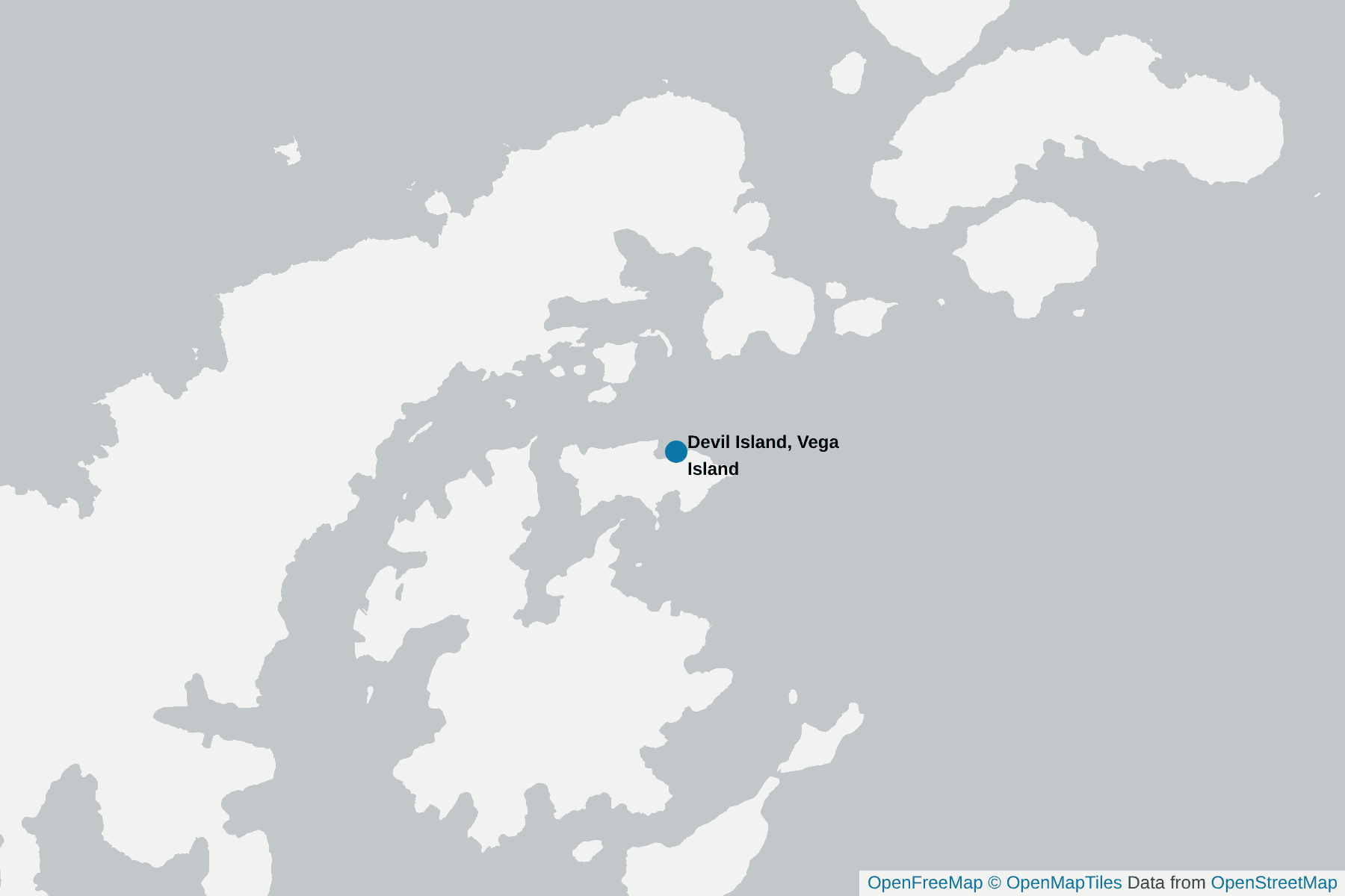 Map of Devil Island, Vega Island