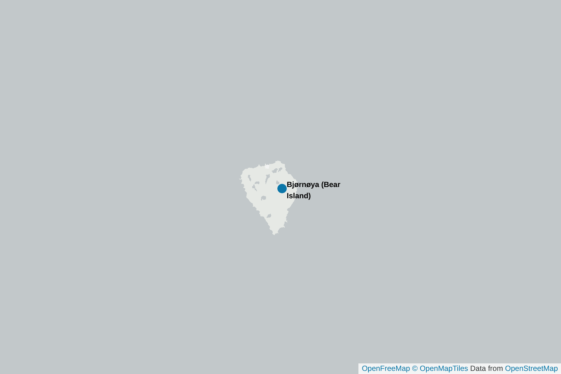 Map of Bjørnøya (Bear Island)
