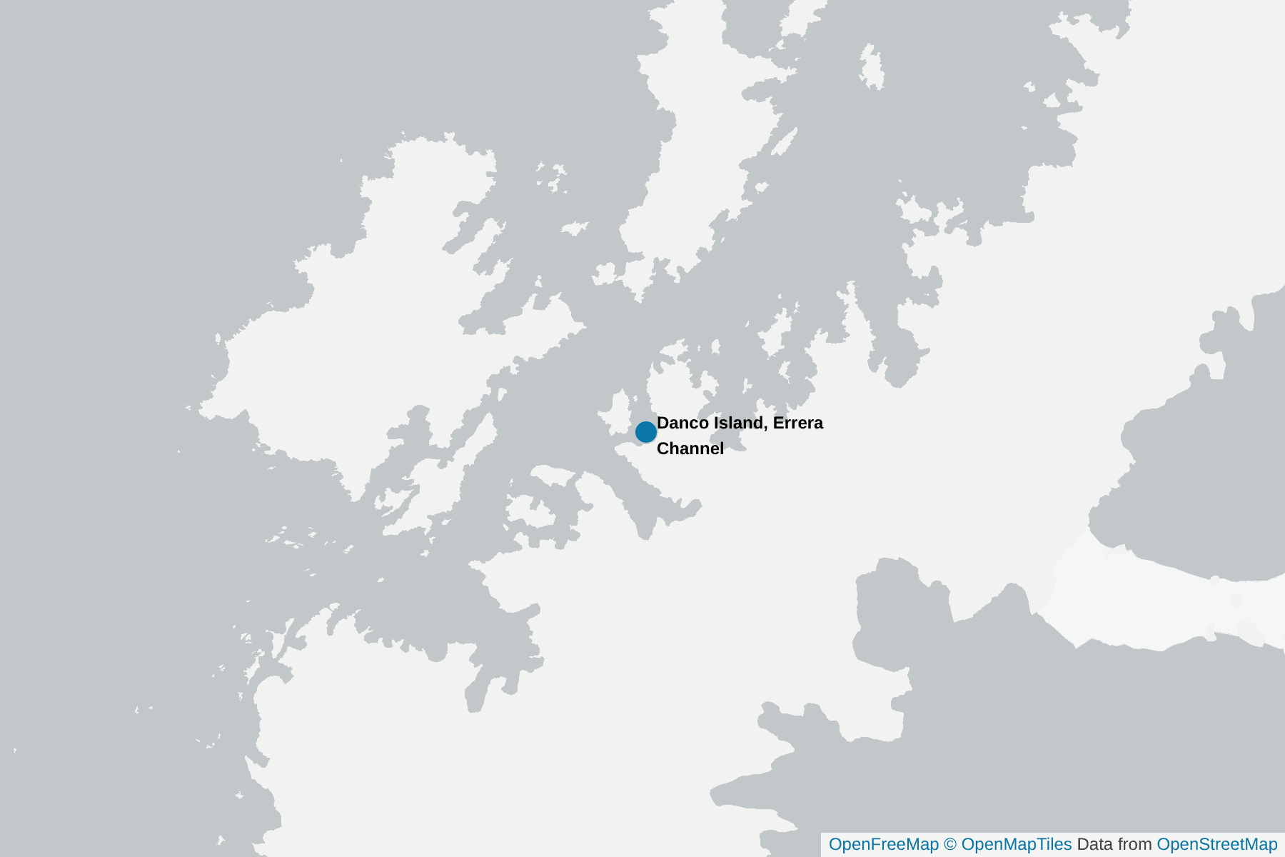 Map of Danco Island, Errera Channel