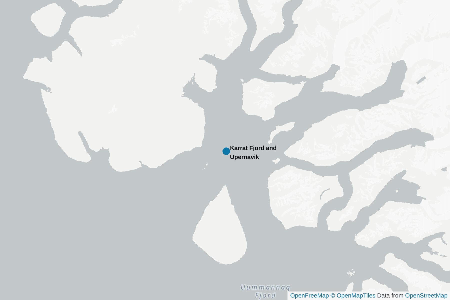 Map of Karrat Fjord and Upernavik