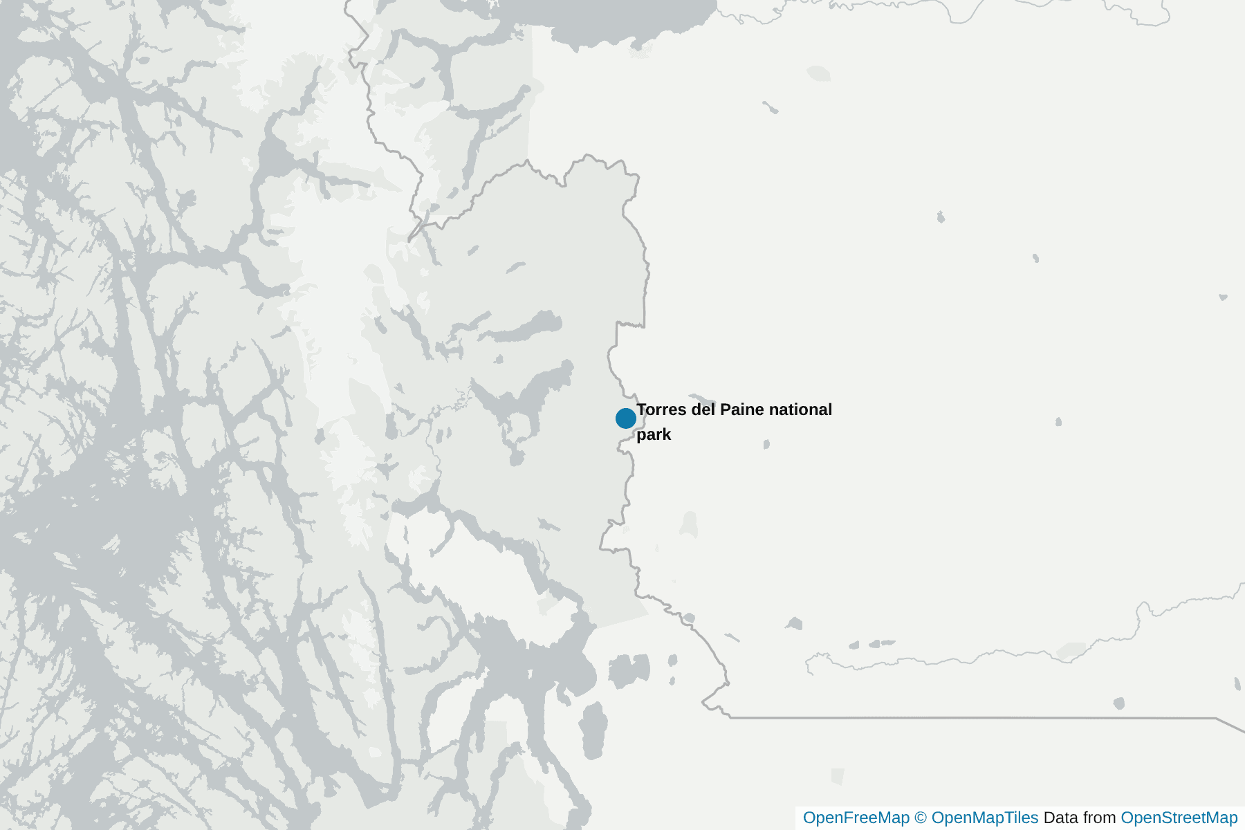 Map of Torres del Paine national park