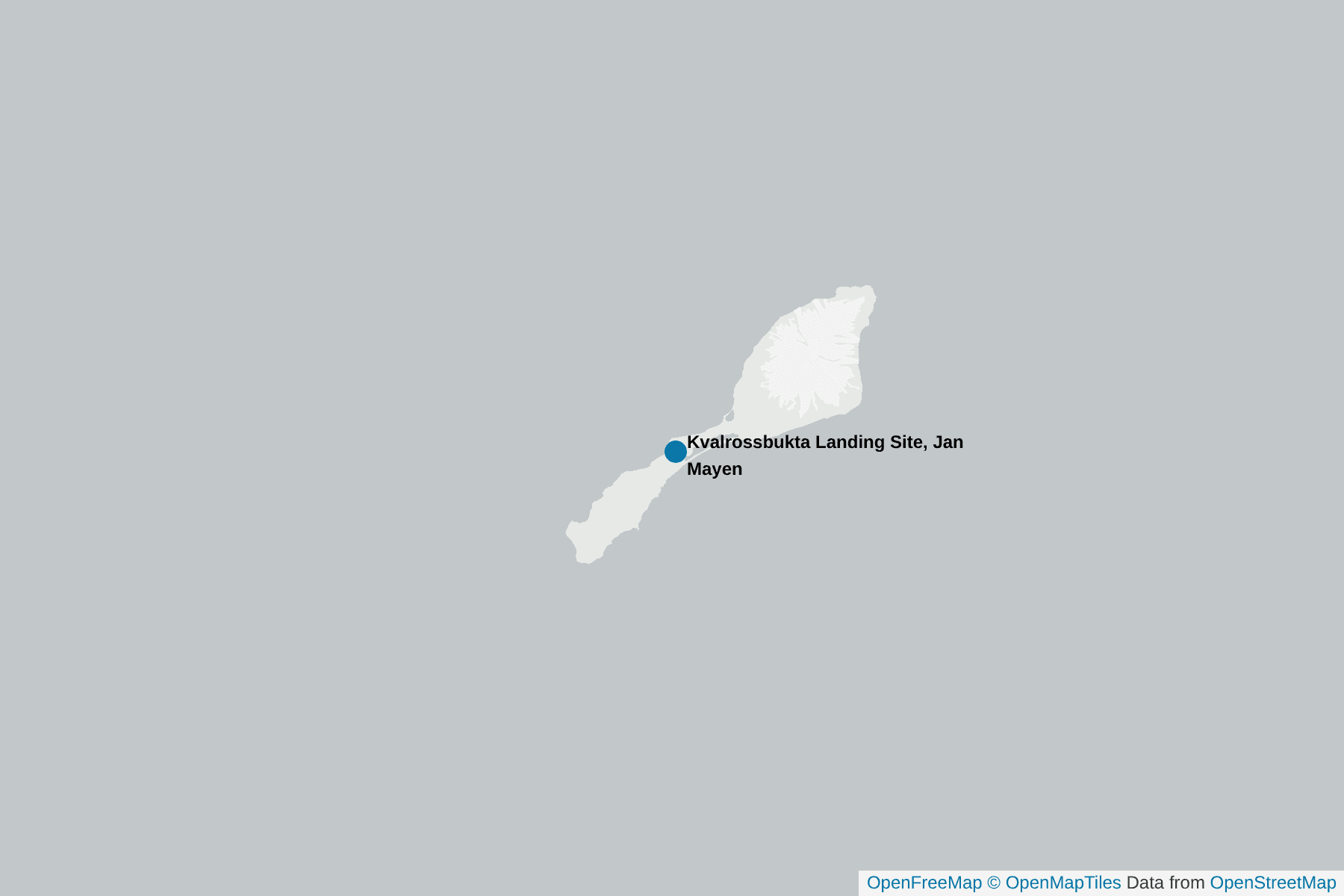Map of Kvalrossbukta Landing Site, Jan Mayen