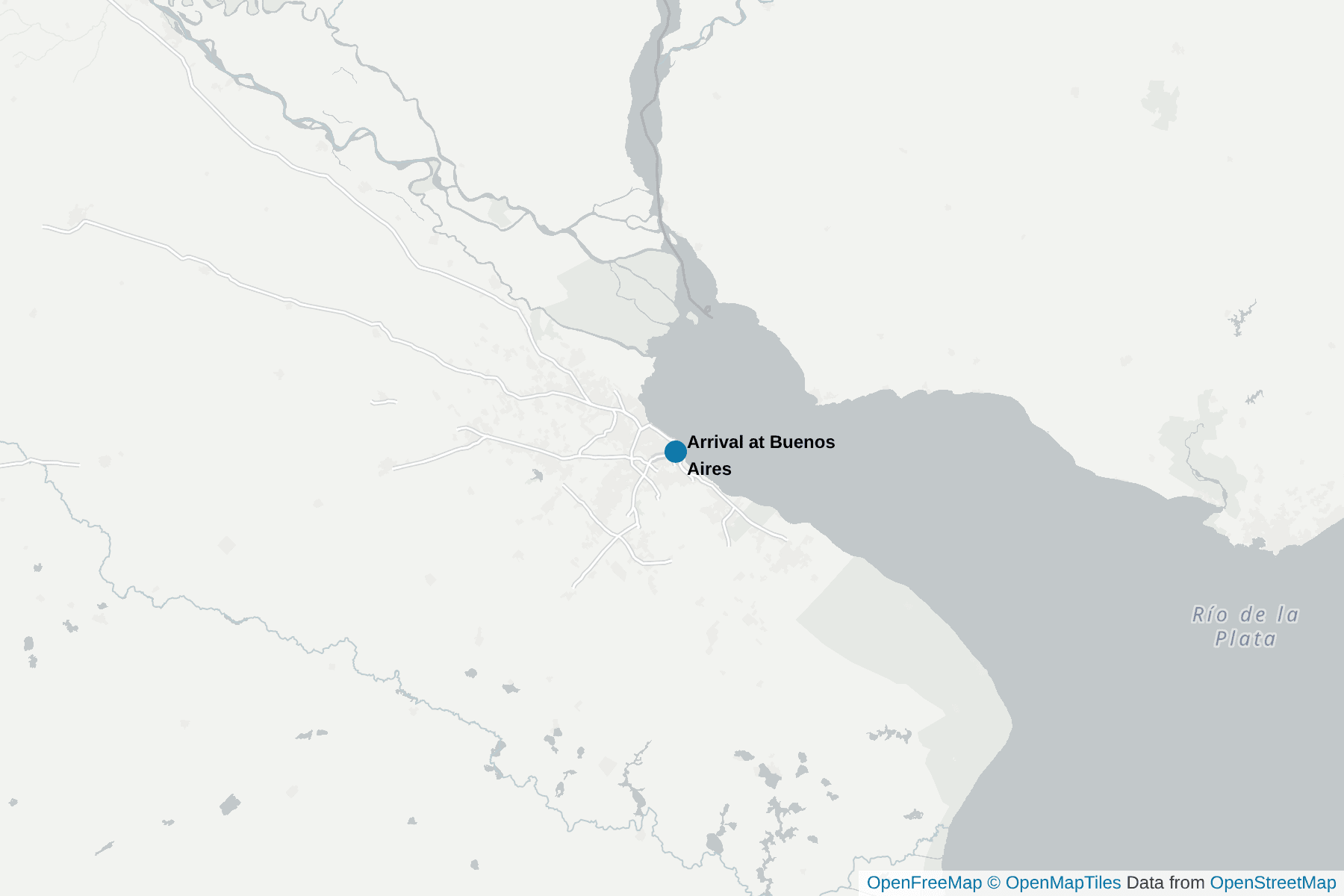Map of Arrival at Buenos Aires