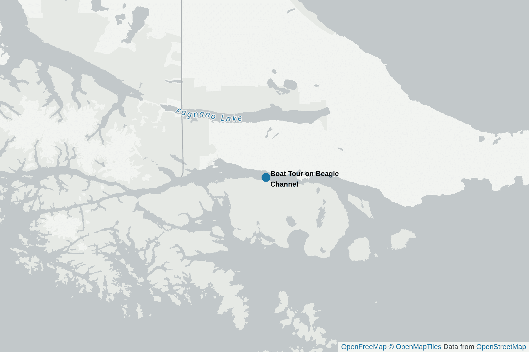 Map of Boat Tour on Beagle Channel