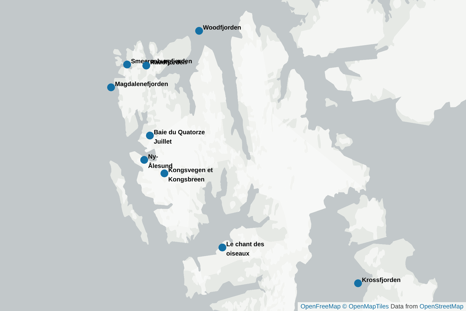 Carte de Svalbard- Nord-Ouest