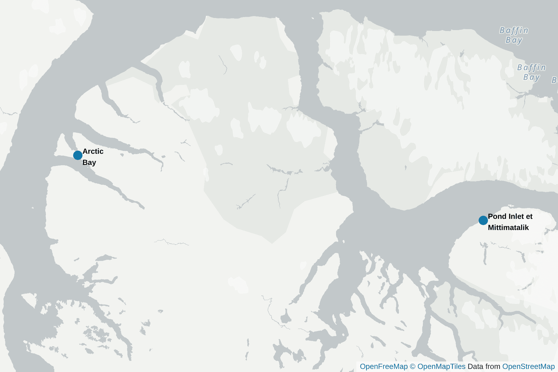 Carte de Baie de Baffin
