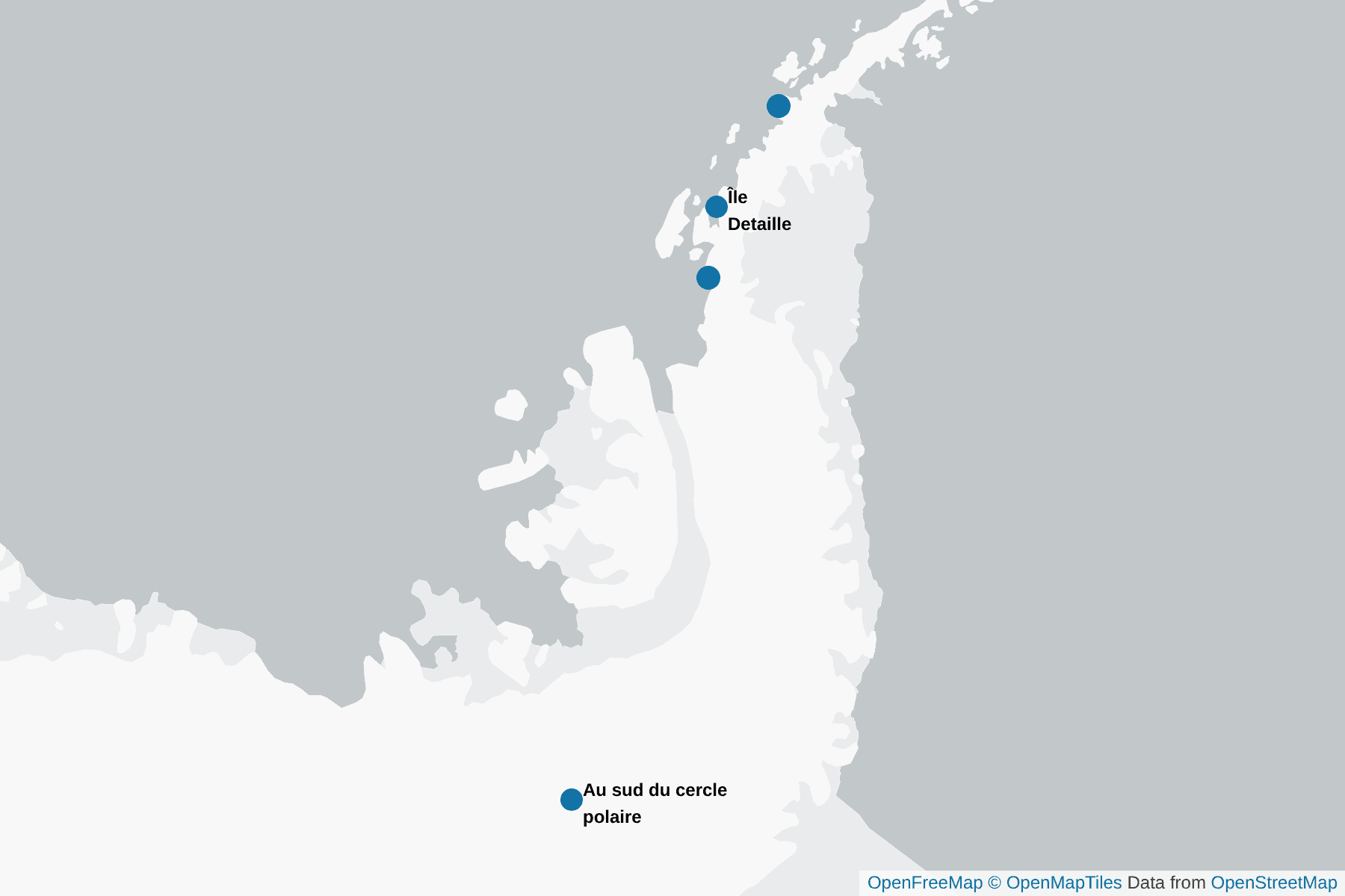 Carte de Cercle Antarctique