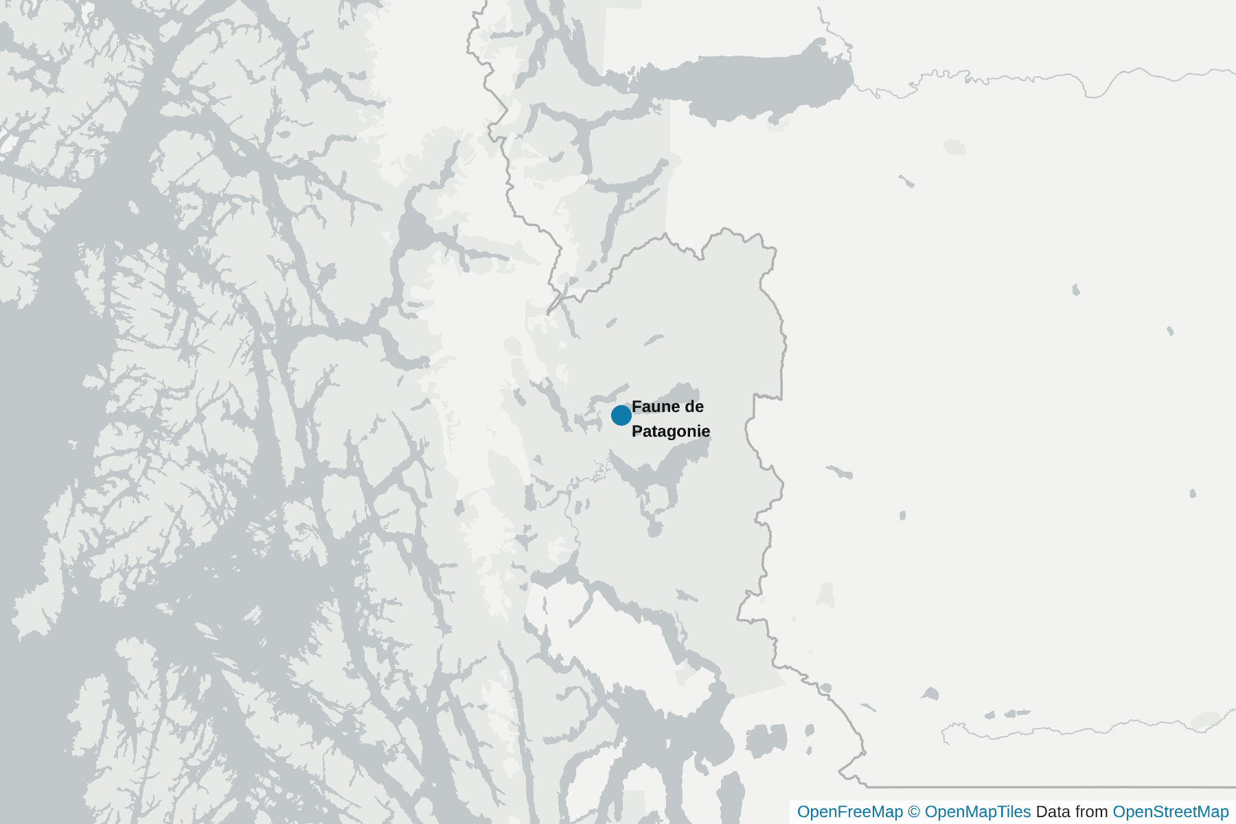 Carte de Faune de Patagonie