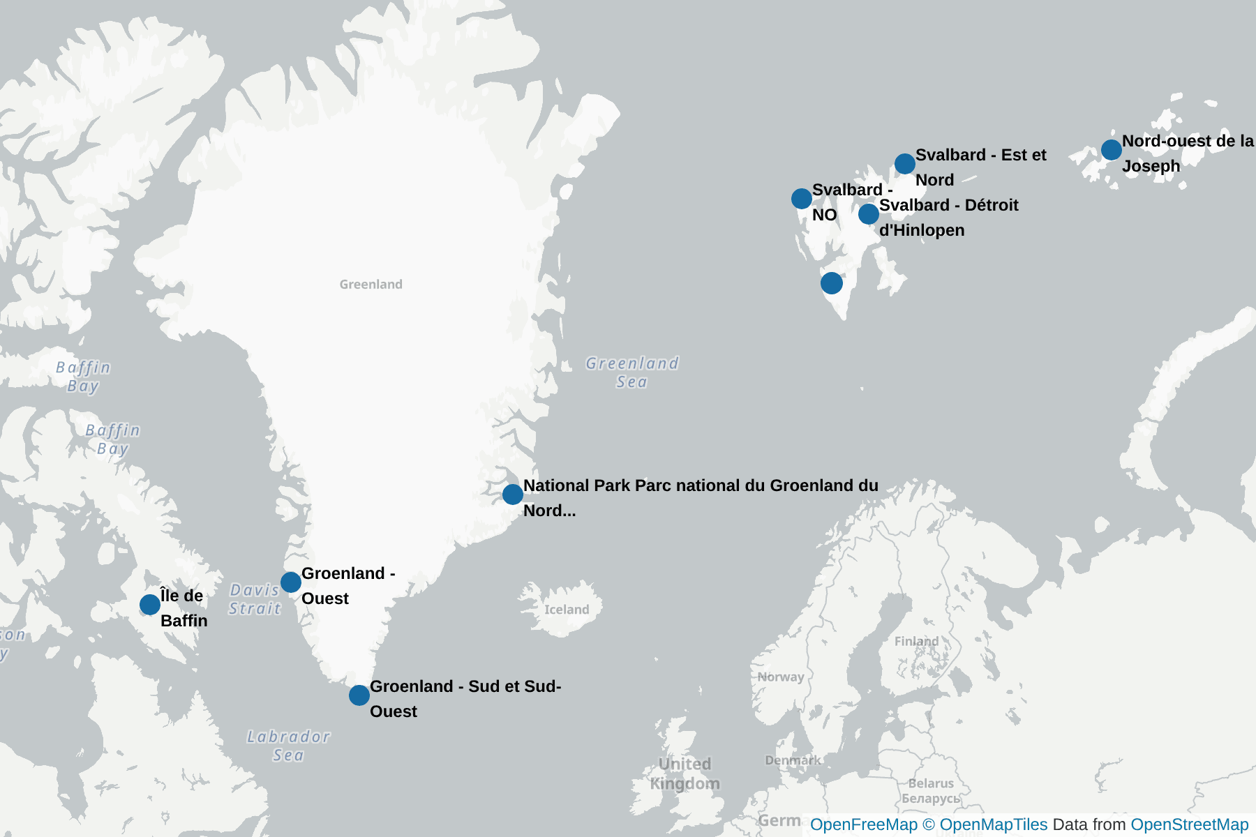 Carte de L'Arctique