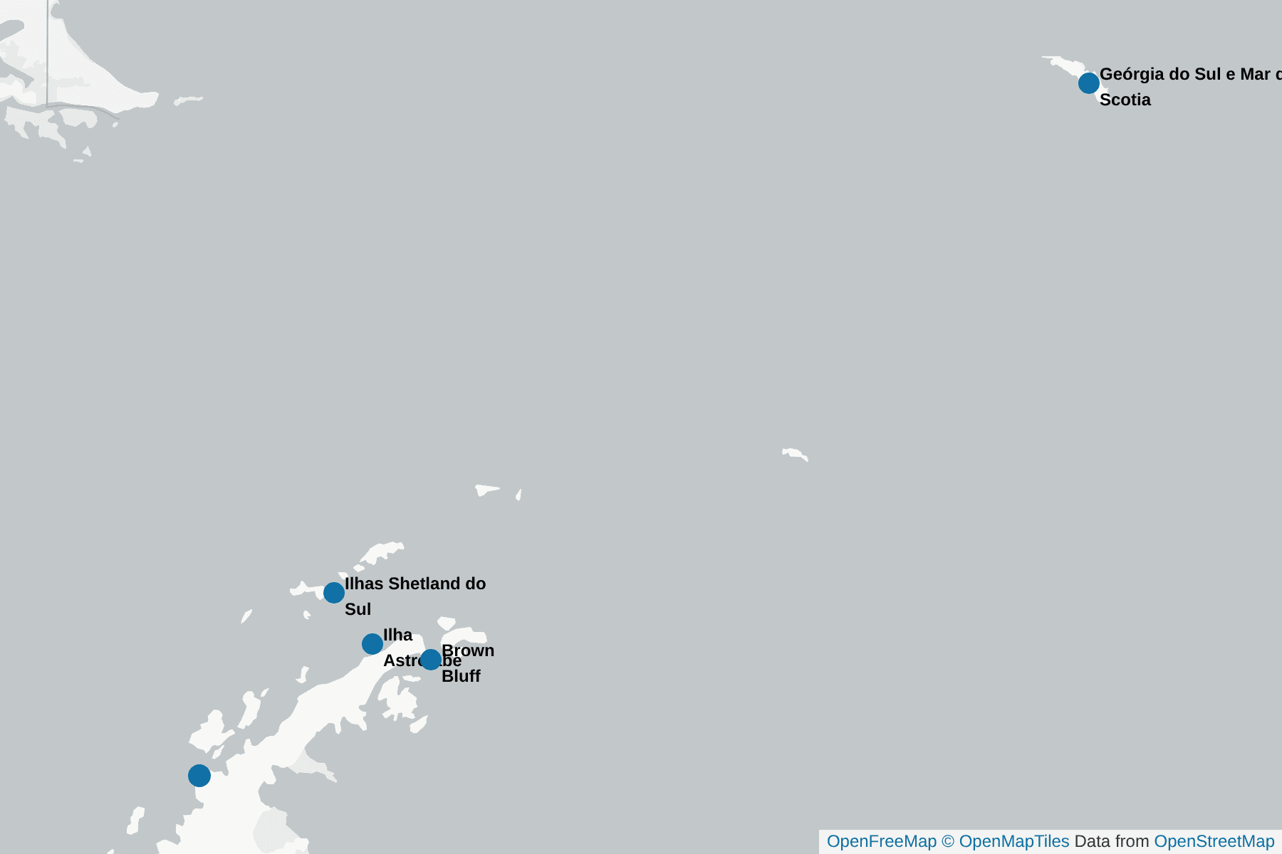 Mapa de Fulmar-do-sul