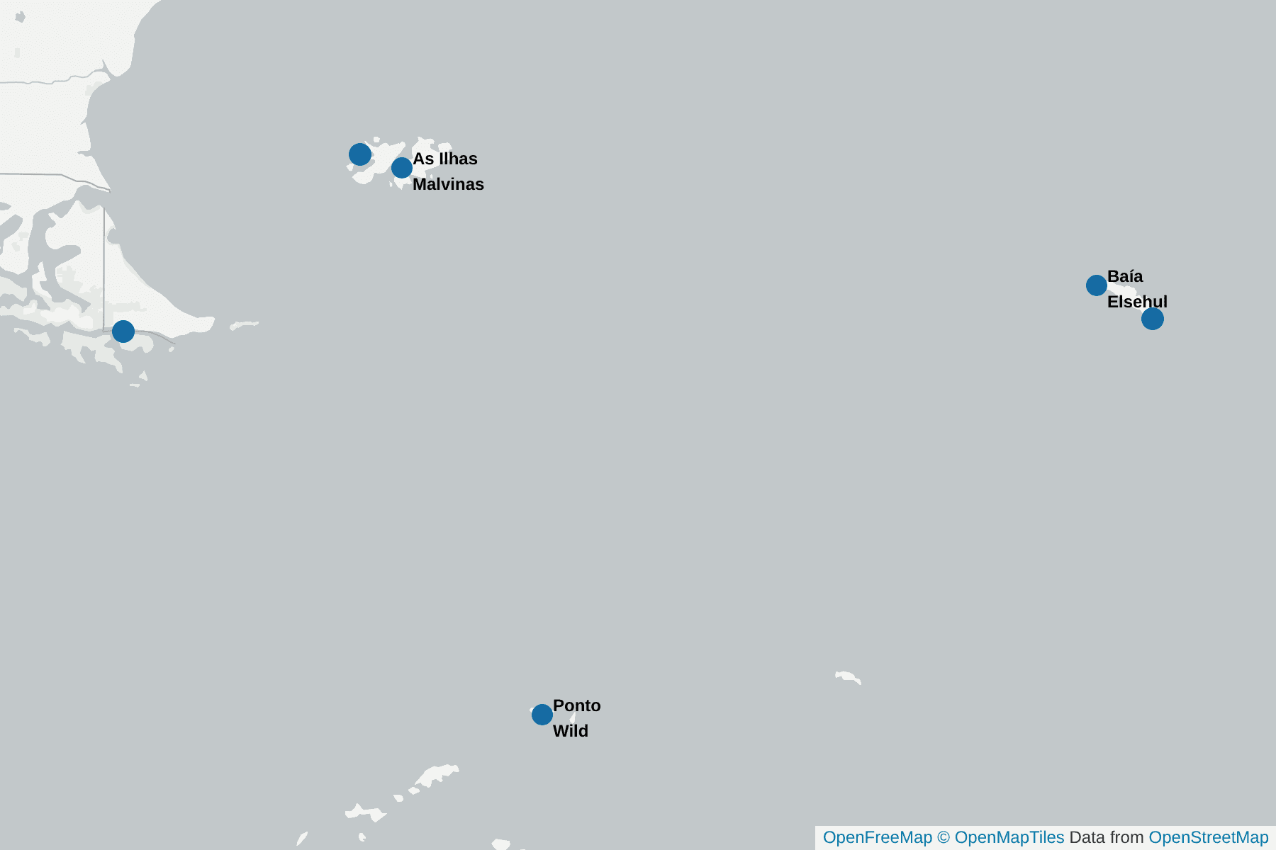 Mapa de Albatroz-de-sobrancelha-negra
