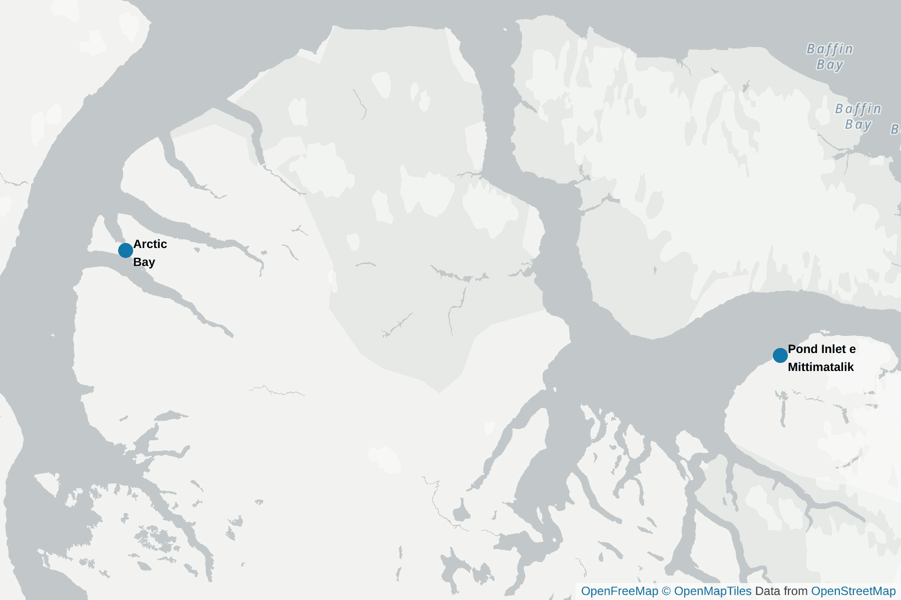 Mapa de Ilha de Baffin