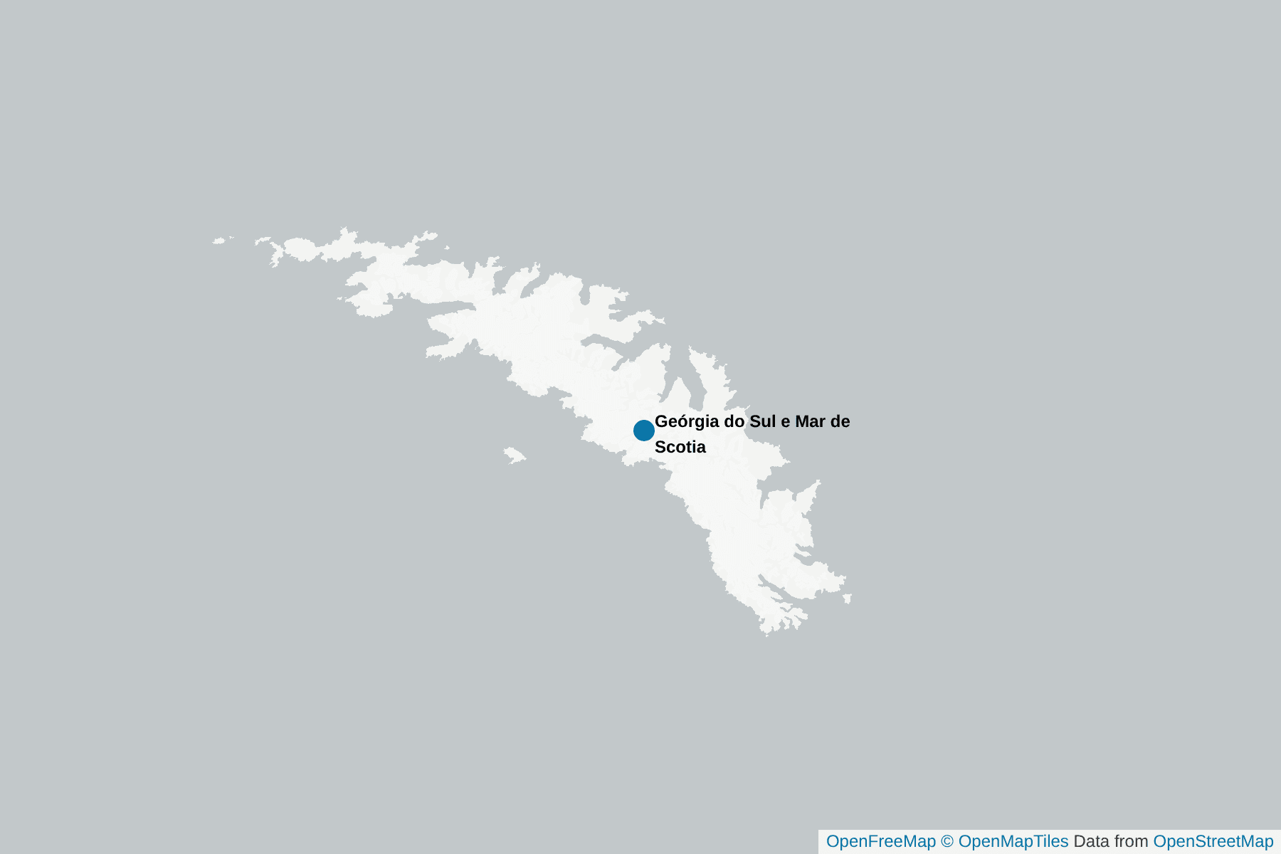 Mapa de Geórgia do Sul e Mar de Scotia