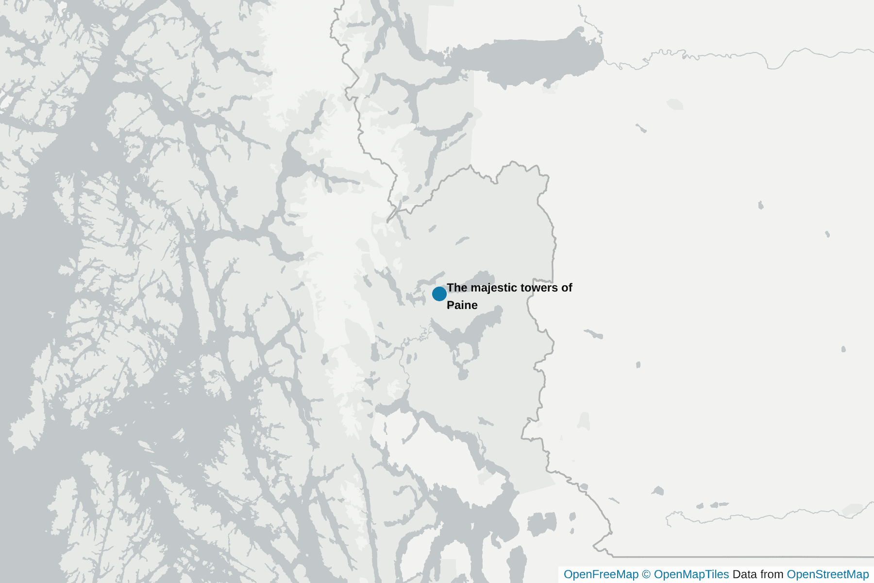 Mapa de The majestic towers of Paine